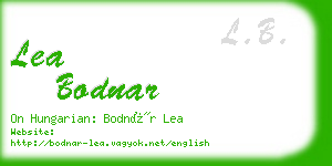 lea bodnar business card